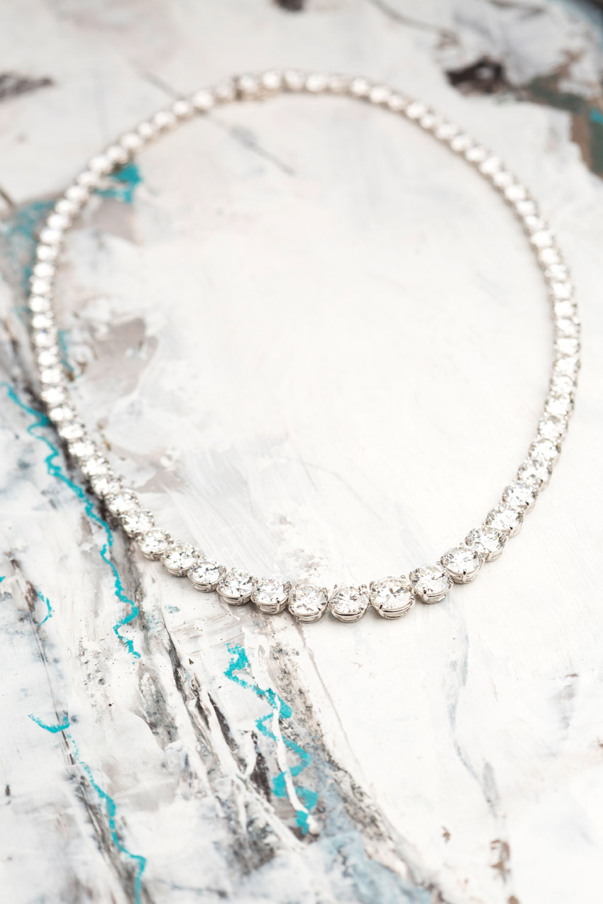Necklace “Riviére” platinium and diamonds